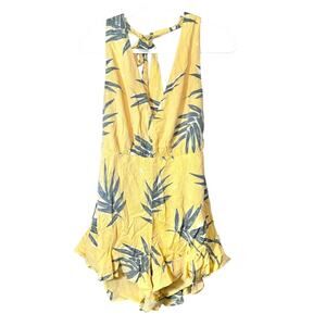 Trixxi from Francesca’s Yellow Tropical Print Romper